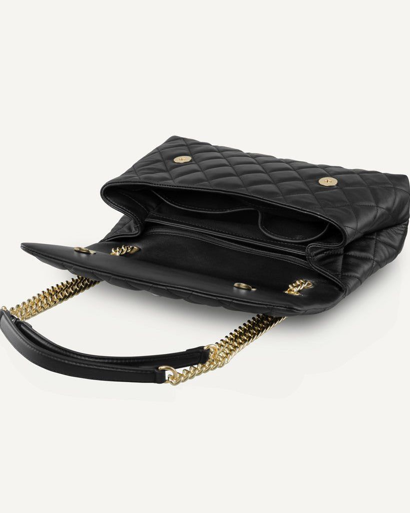 Archiduchesse Quilted Bag – Black - luxury leather handbag - Menière Paris