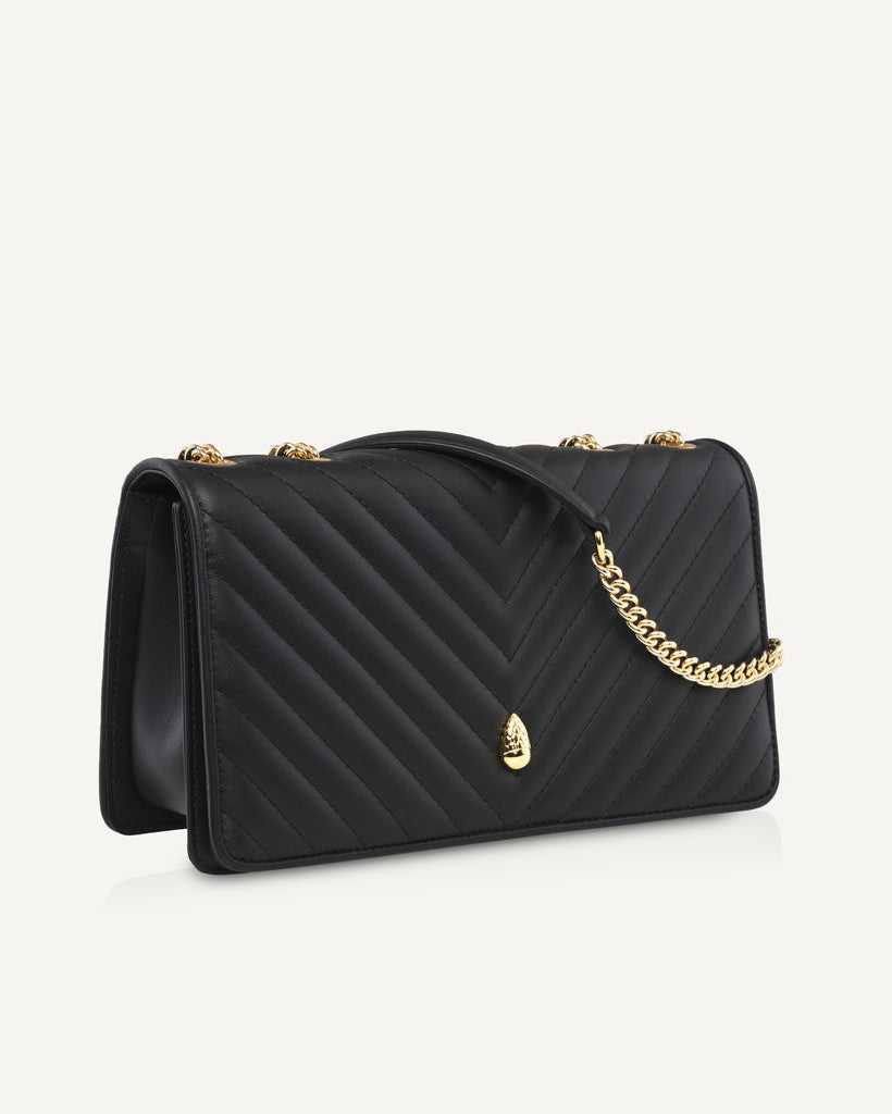 Viennois PM Bag – Black - luxury leather handbag - Menière Paris