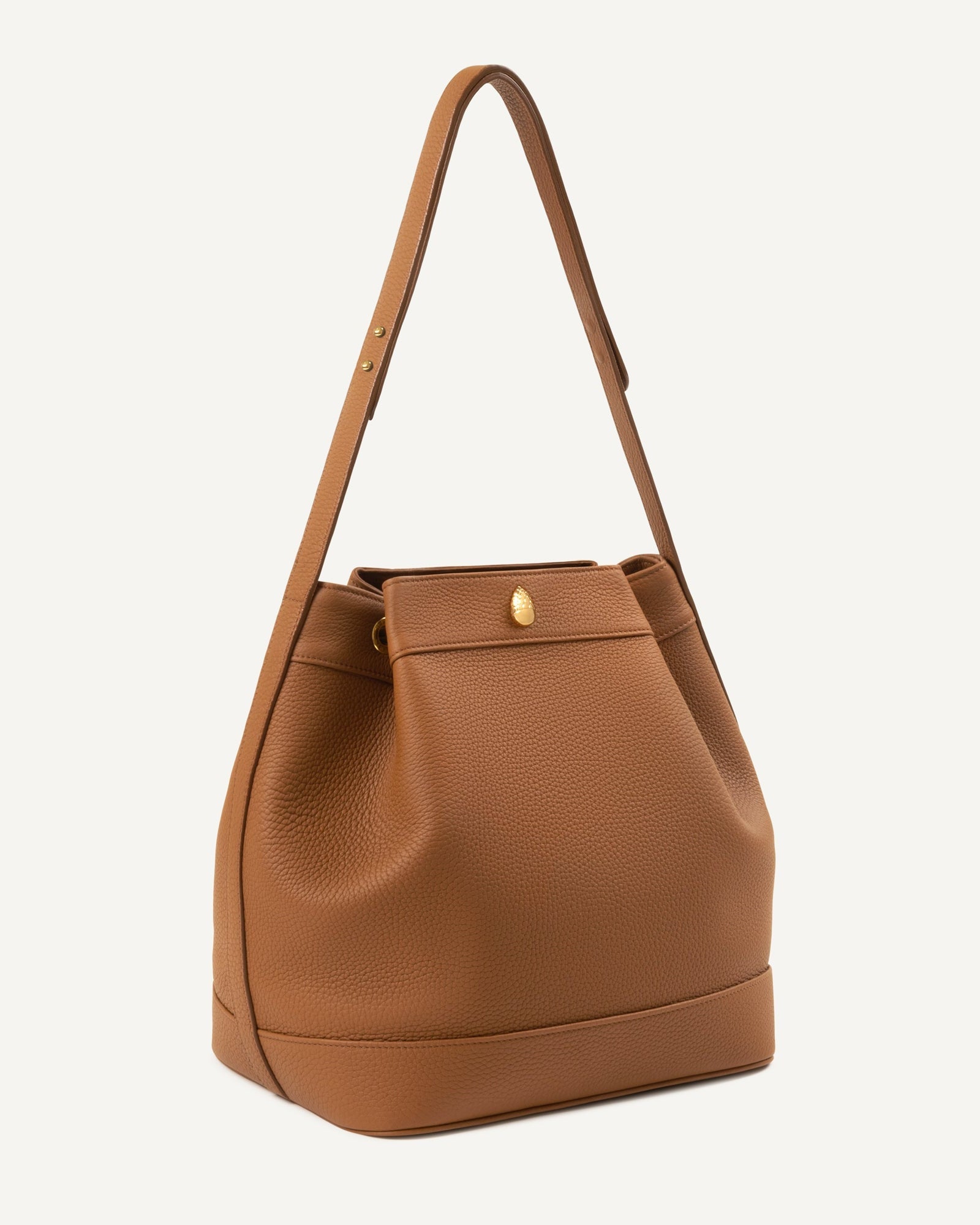 BRABANÇON BAG - Bucket Bag - Brown - luxury leather handbag - Menière Paris