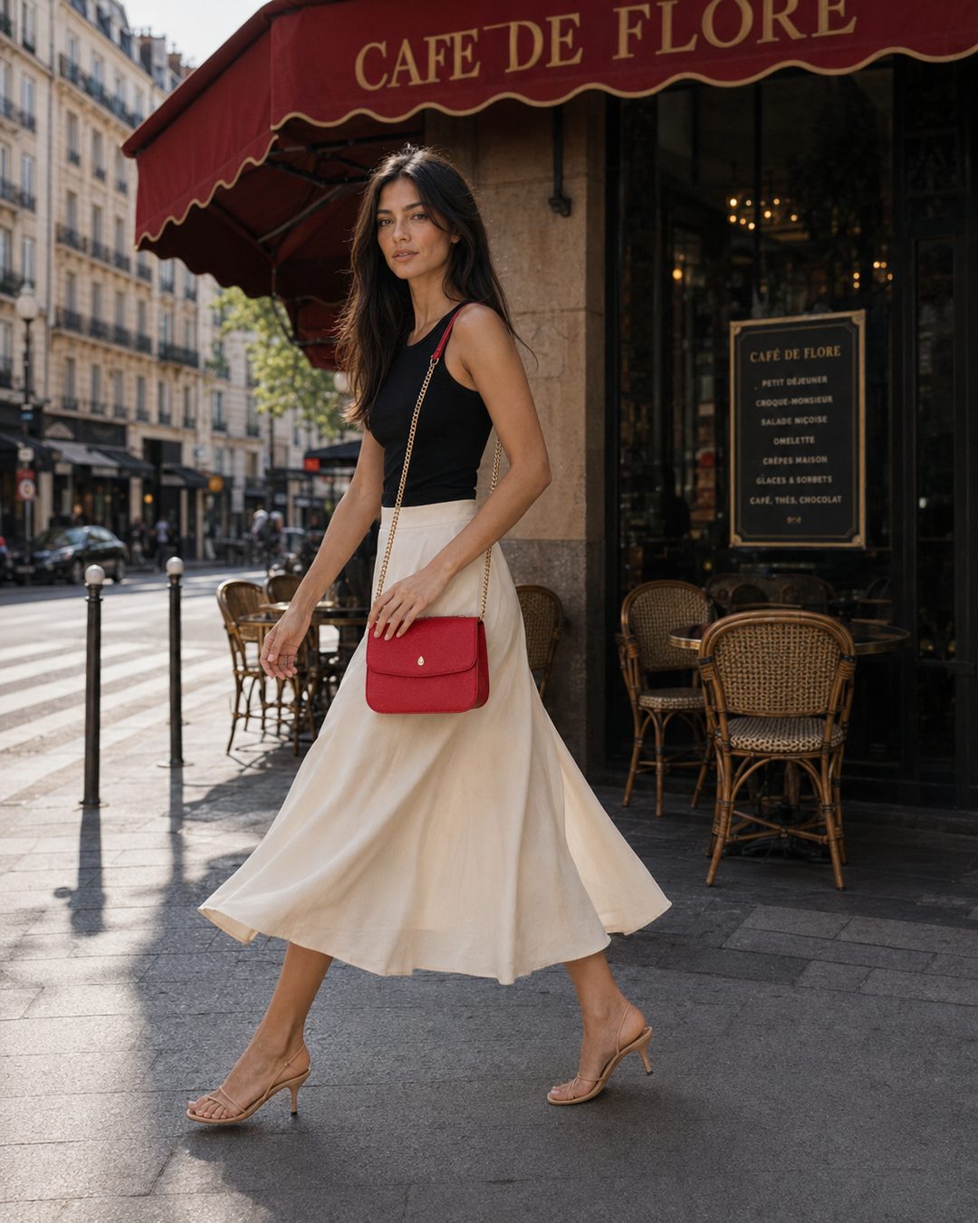 GRAND DAUPHIN BAG - Designer shoulder bag - Red - luxury leather handbag - Menière Paris