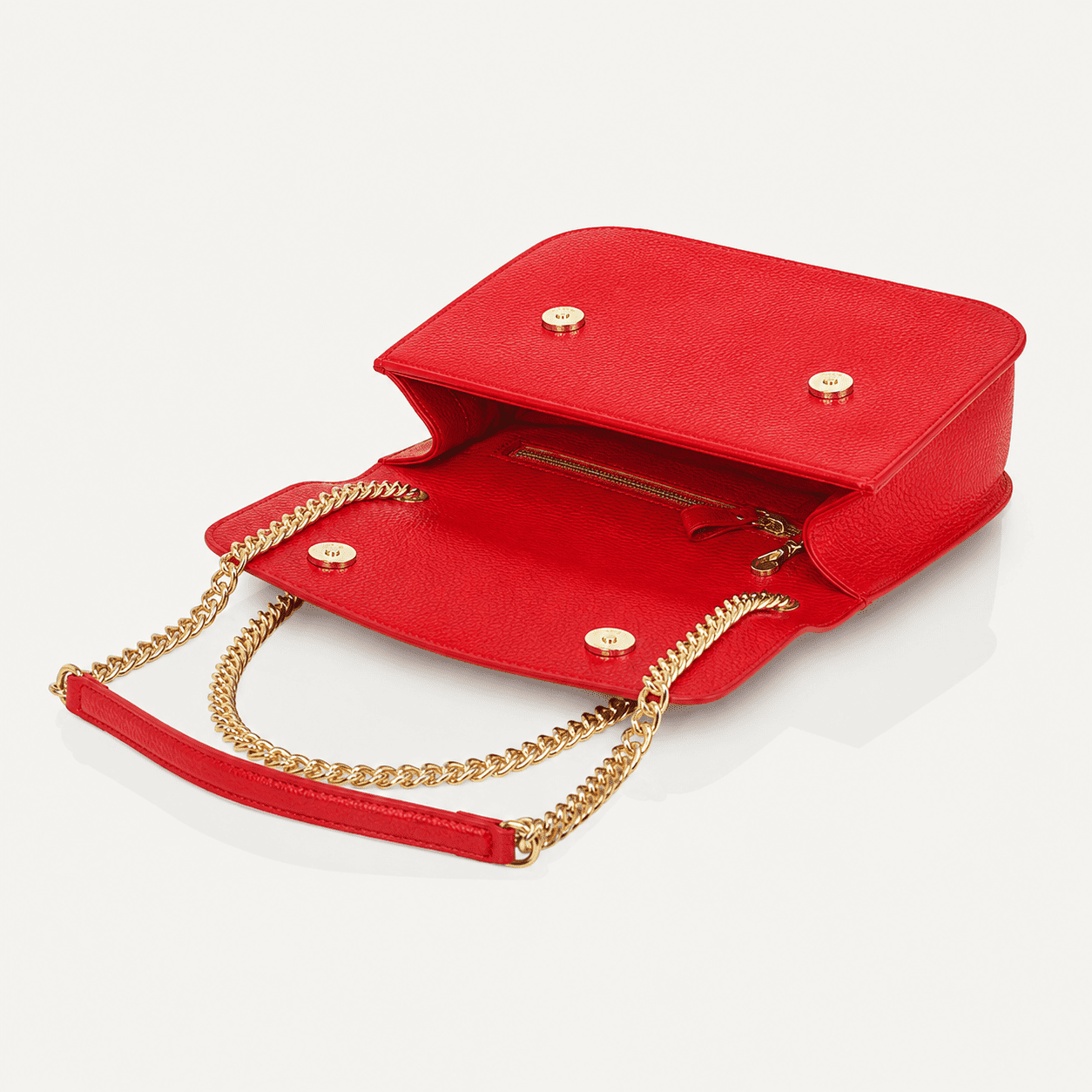 GRAND DAUPHIN BAG - Designer shoulder bag - Red - luxury leather handbag - Menière Paris