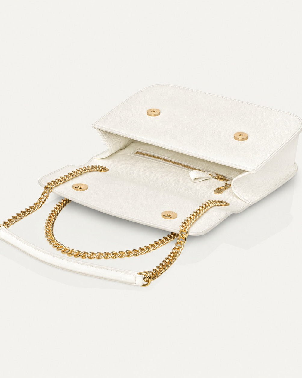 GRAND DAUPHIN BAG - Designer shoulder bag - White - luxury leather handbag - Menière Paris