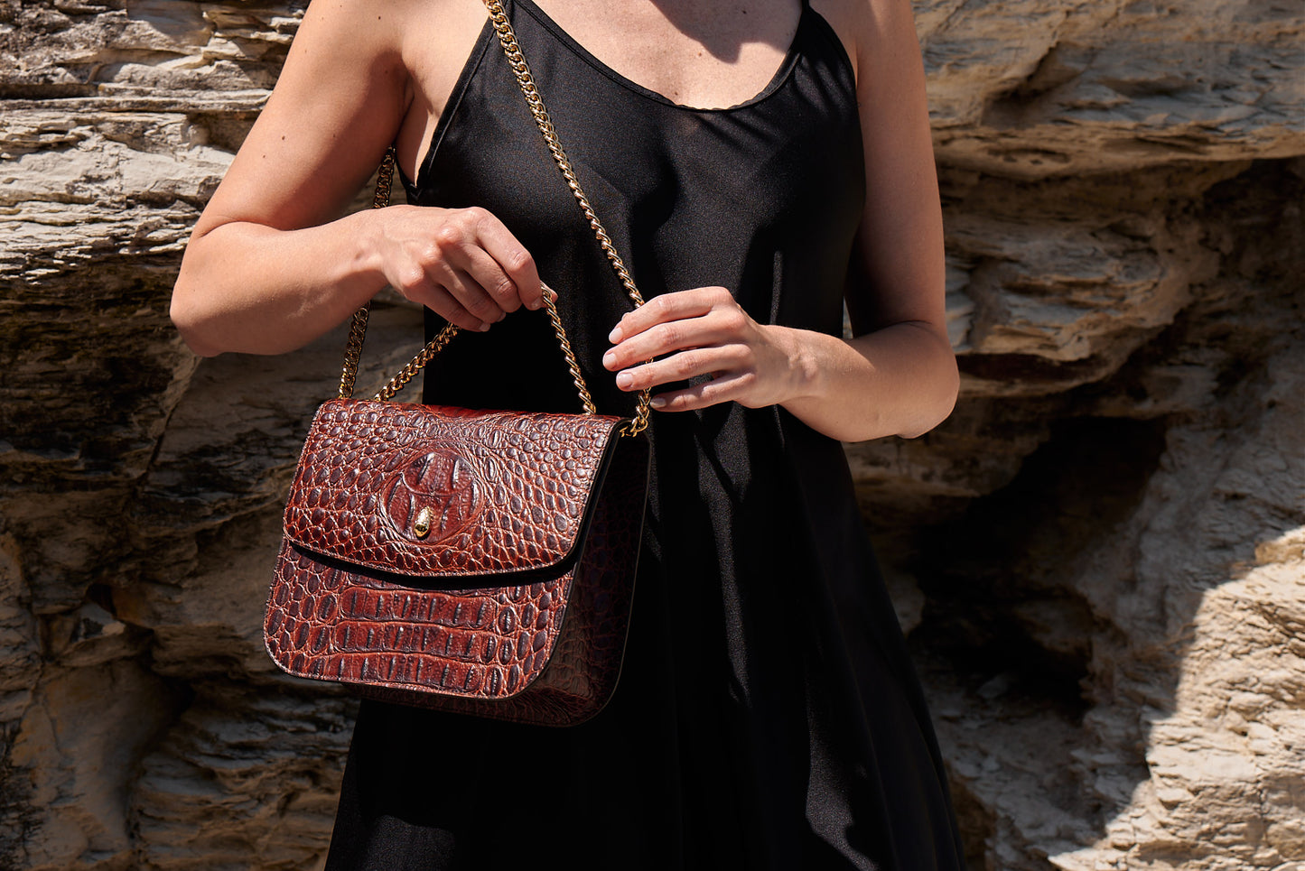 GRAND DAUPHIN BAG CROCODILE - Designer shoulder bag
