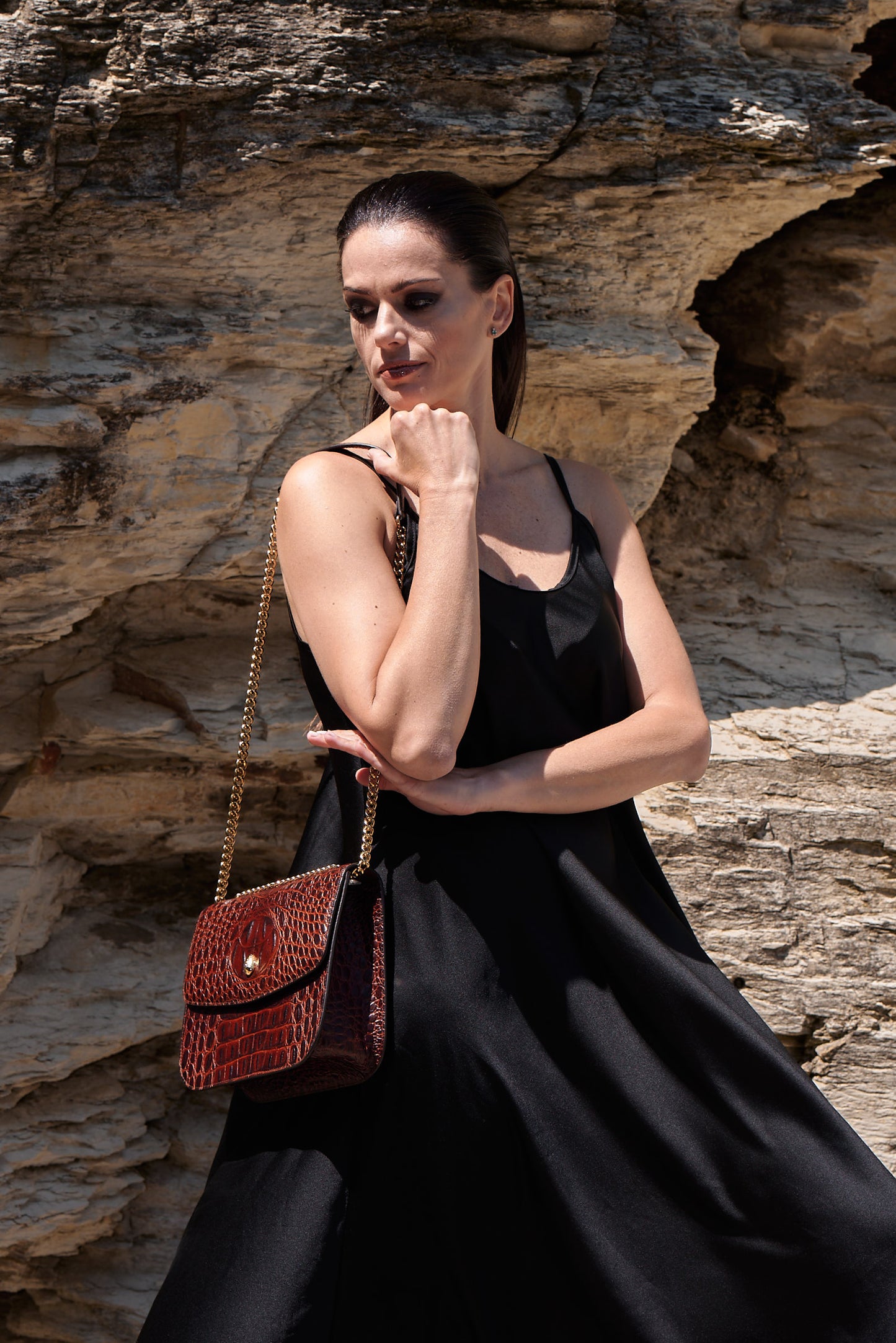 GRAND DAUPHIN BAG CROCODILE - Designer shoulder bag