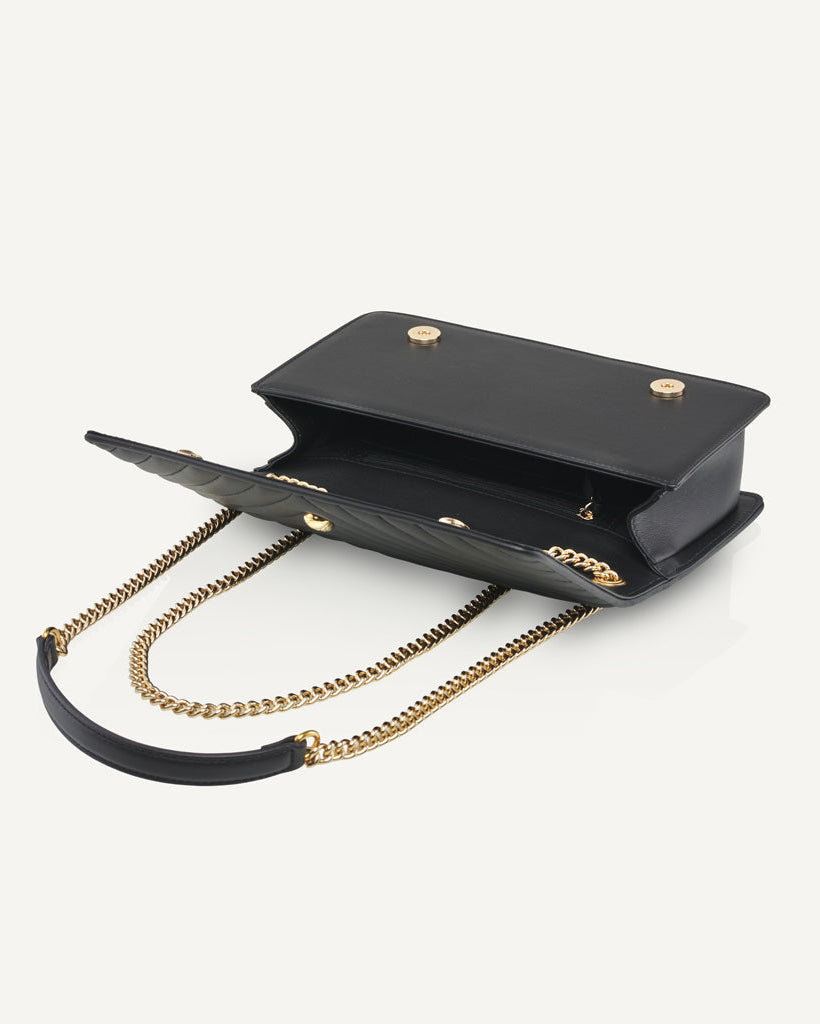 Viennois PM Bag – Black - luxury leather handbag - Menière Paris