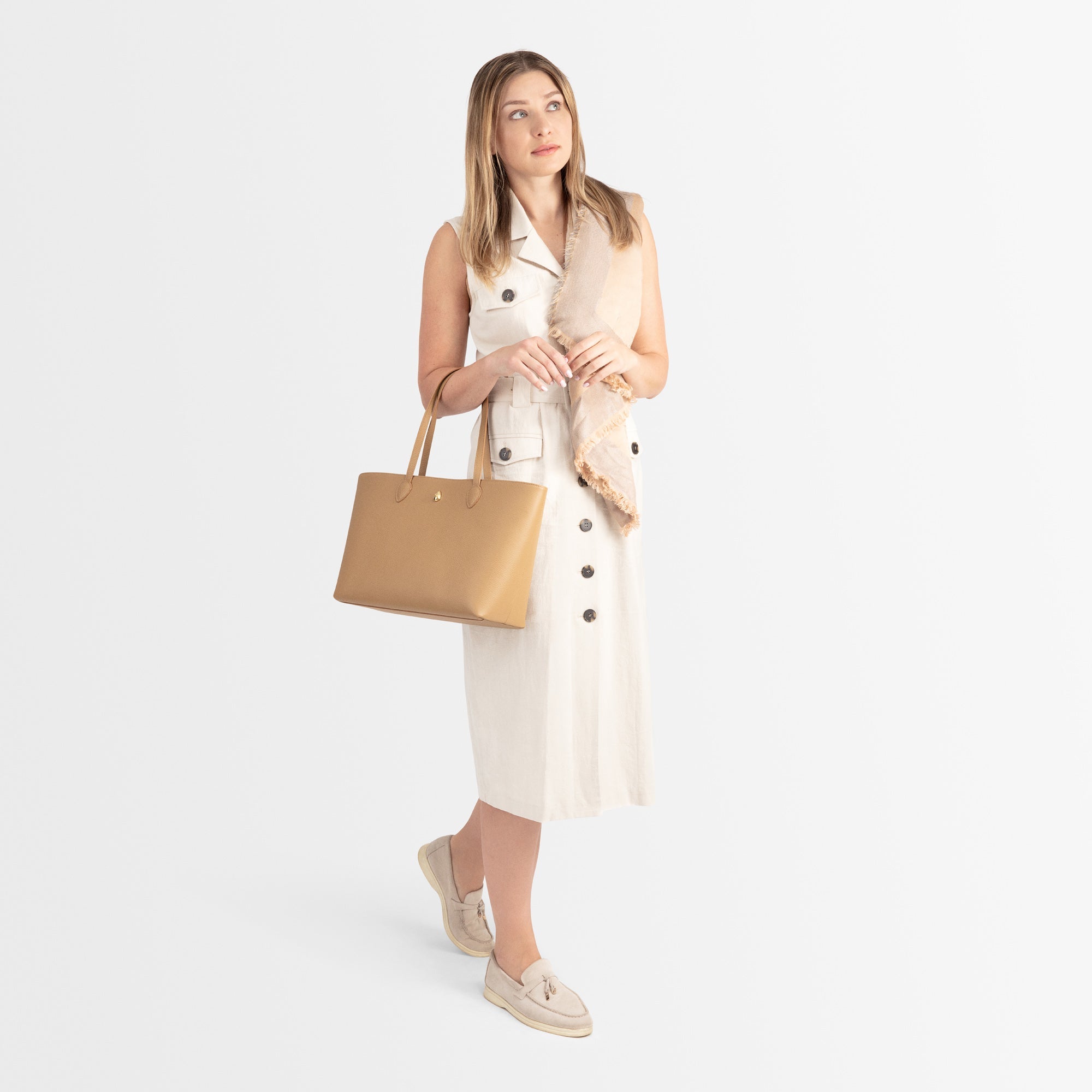 MOUSSELINE BAG - Tote bag - Beige - luxury leather handbag - Menière Paris