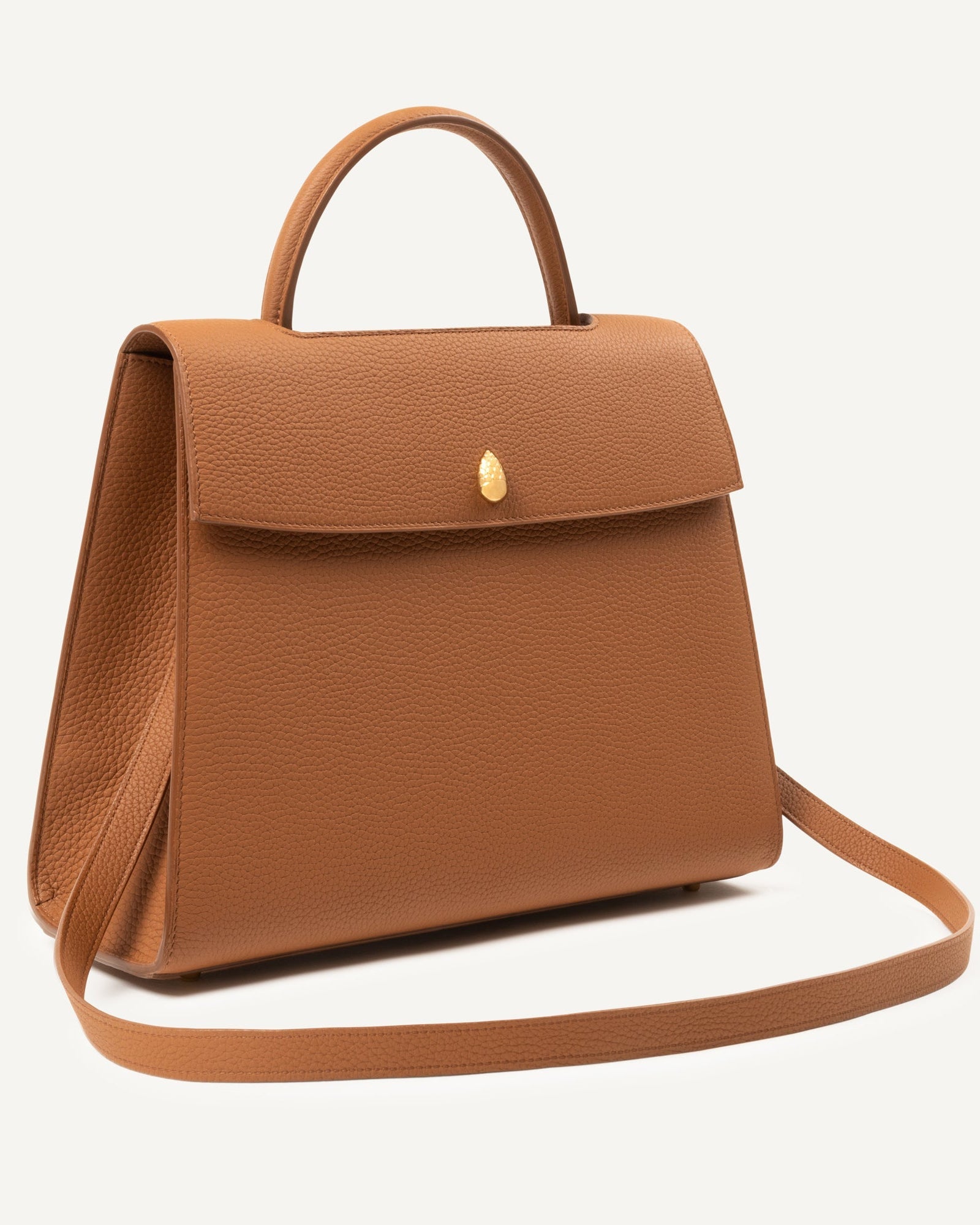 ORLÉANS BAG - Top Handle Bag - Brown - luxury leather handbag - Menière Paris
