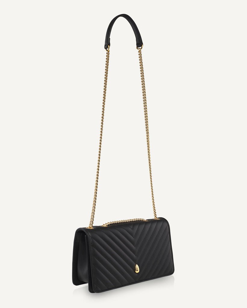 Viennois PM Bag – Black - luxury leather handbag - Menière Paris