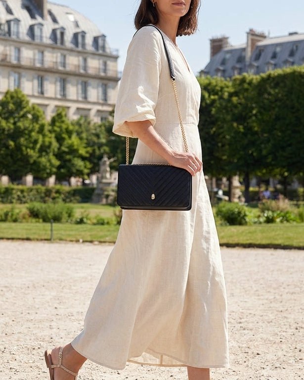 Viennois PM Bag – Black - luxury leather handbag - Menière Paris