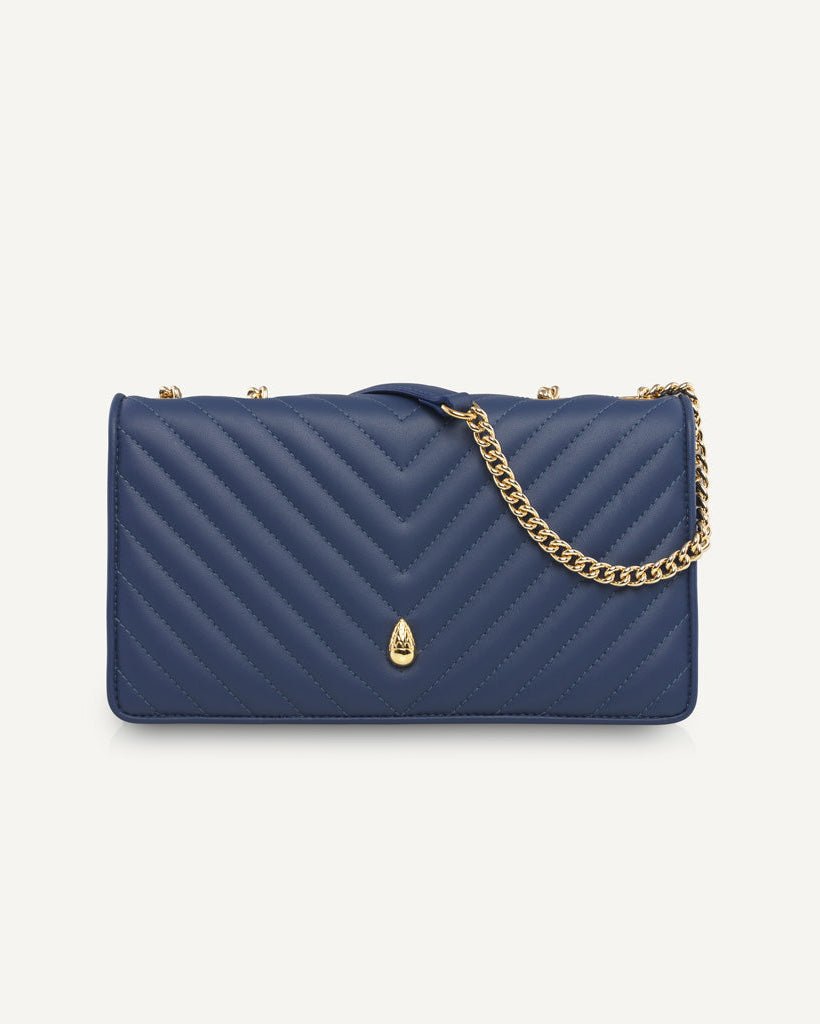 Viennois PM Bag – Navy - luxury leather handbag - Menière Paris