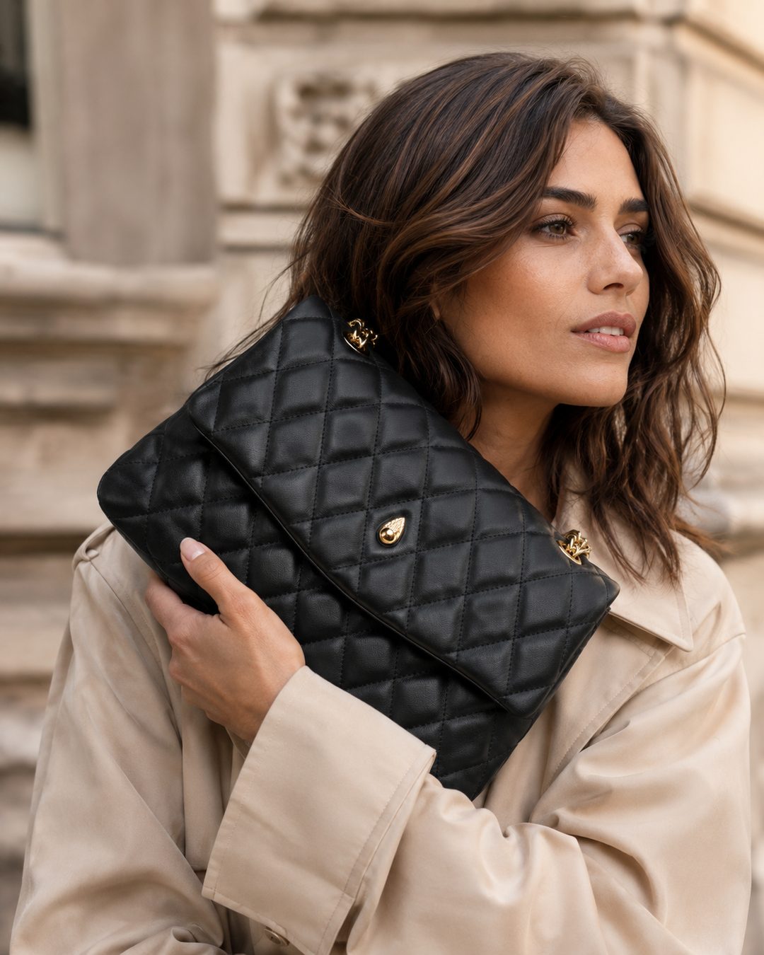 Archiduchesse Quilted Bag – Black - luxury leather handbag - Menière Paris