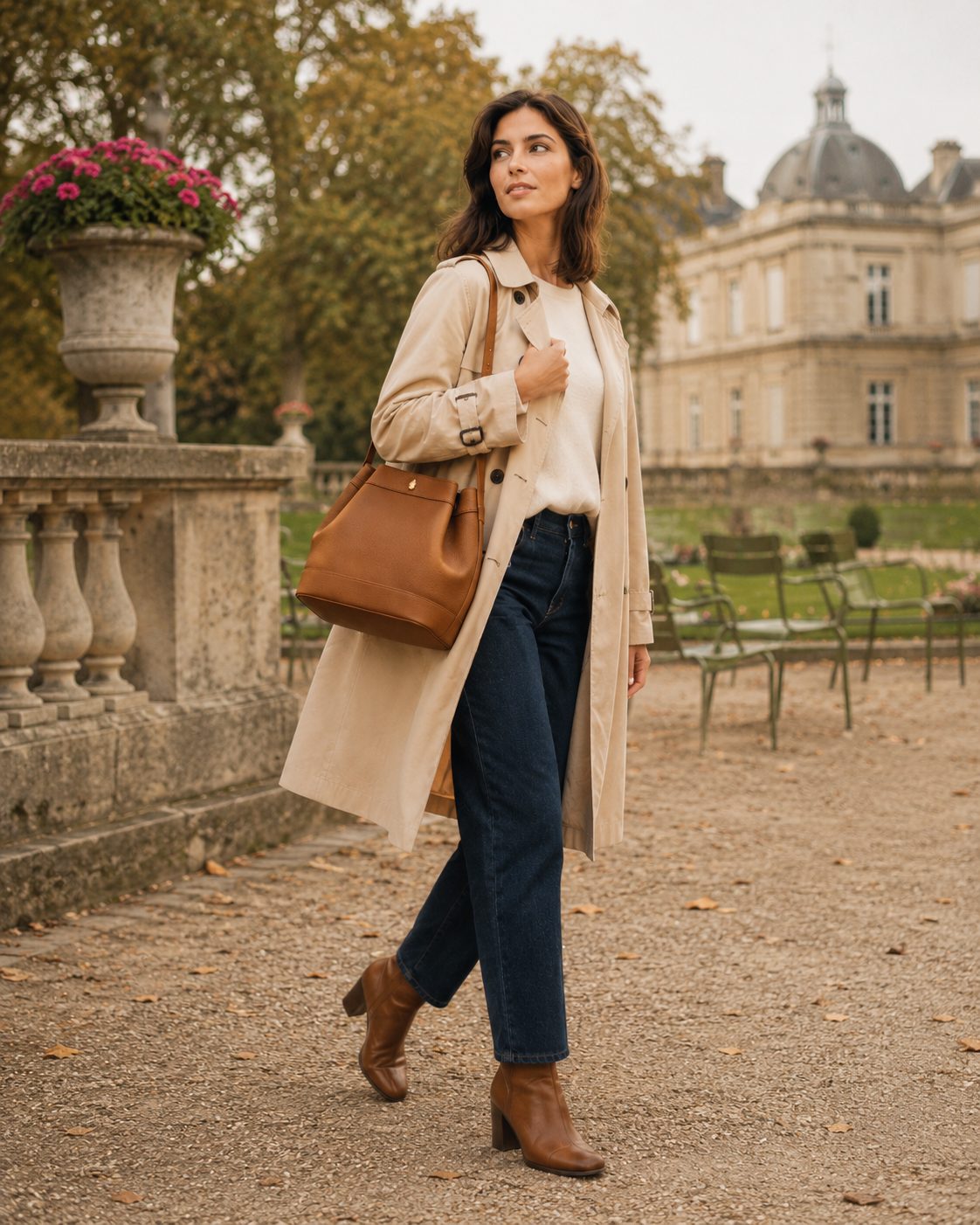 BRABANÇON BAG - Bucket Bag - Brown - luxury leather handbag - Menière Paris