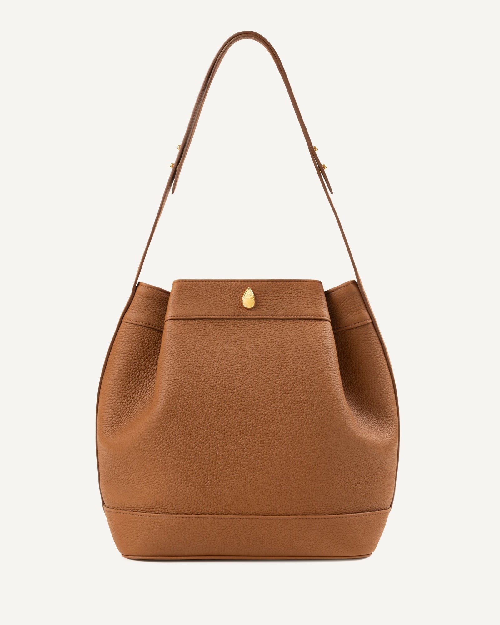 BRABANÇON BAG - Bucket Bag - Brown - luxury leather handbag - Menière Paris