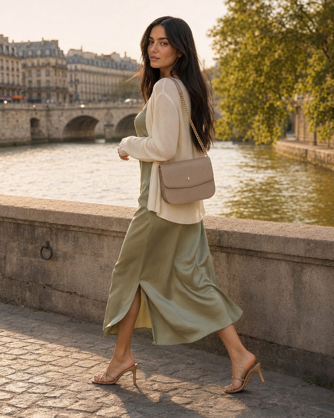 GRAND DAUPHIN BAG - Designer shoulder bag - Beige - luxury leather handbag - Menière Paris