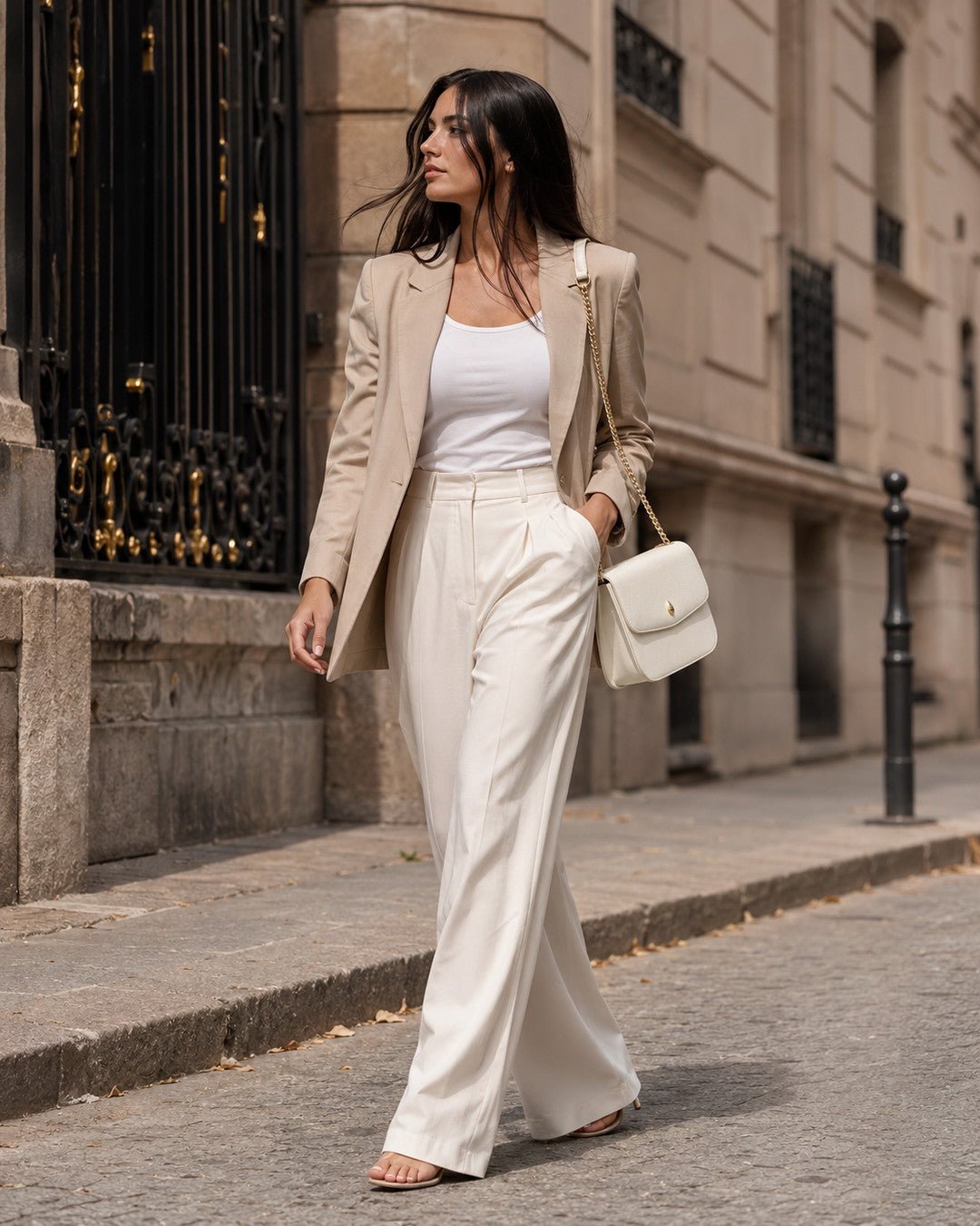 GRAND DAUPHIN BAG - Designer shoulder bag - White - luxury leather handbag - Menière Paris