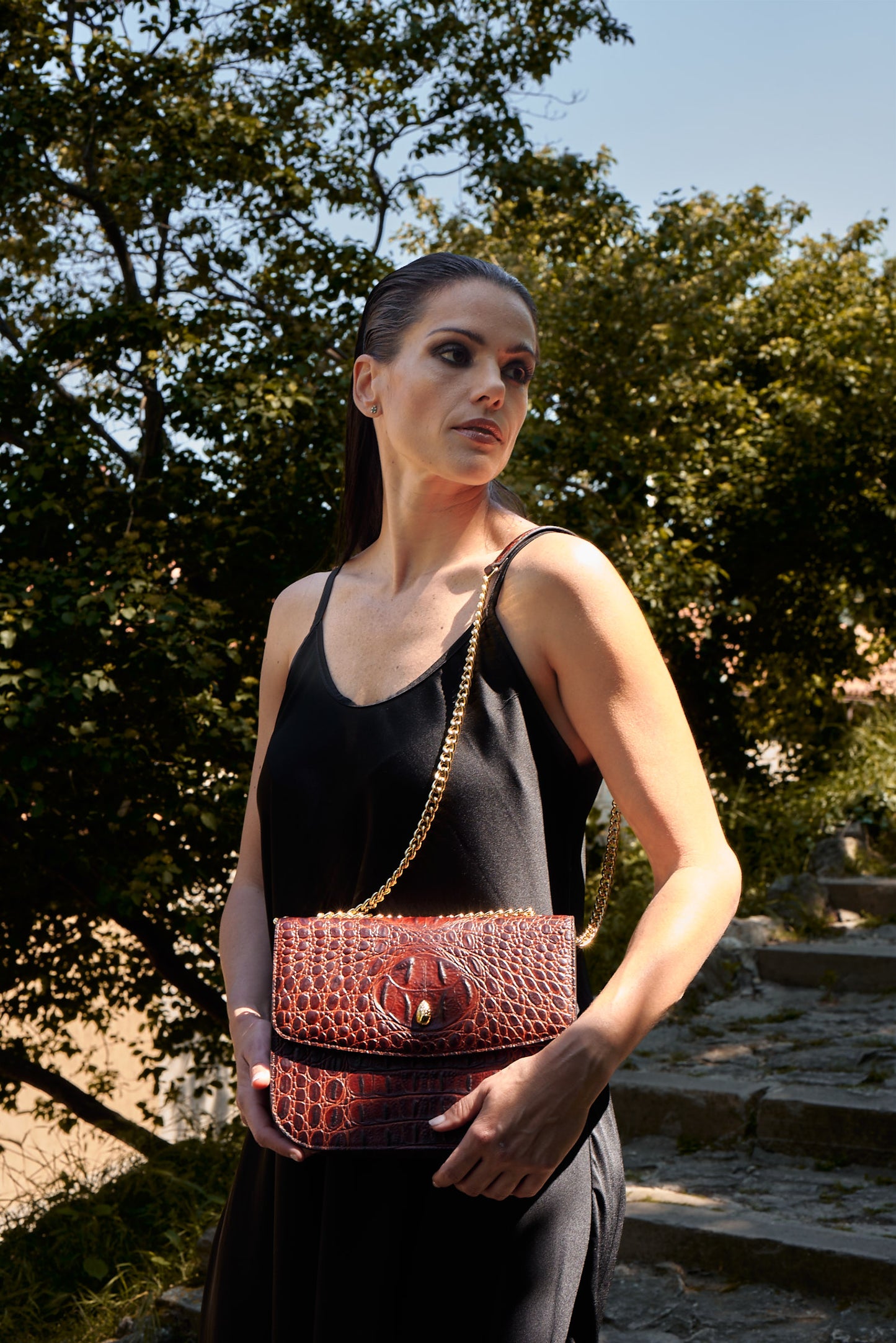 GRAND DAUPHIN BAG CROCODILE - Designer shoulder bag