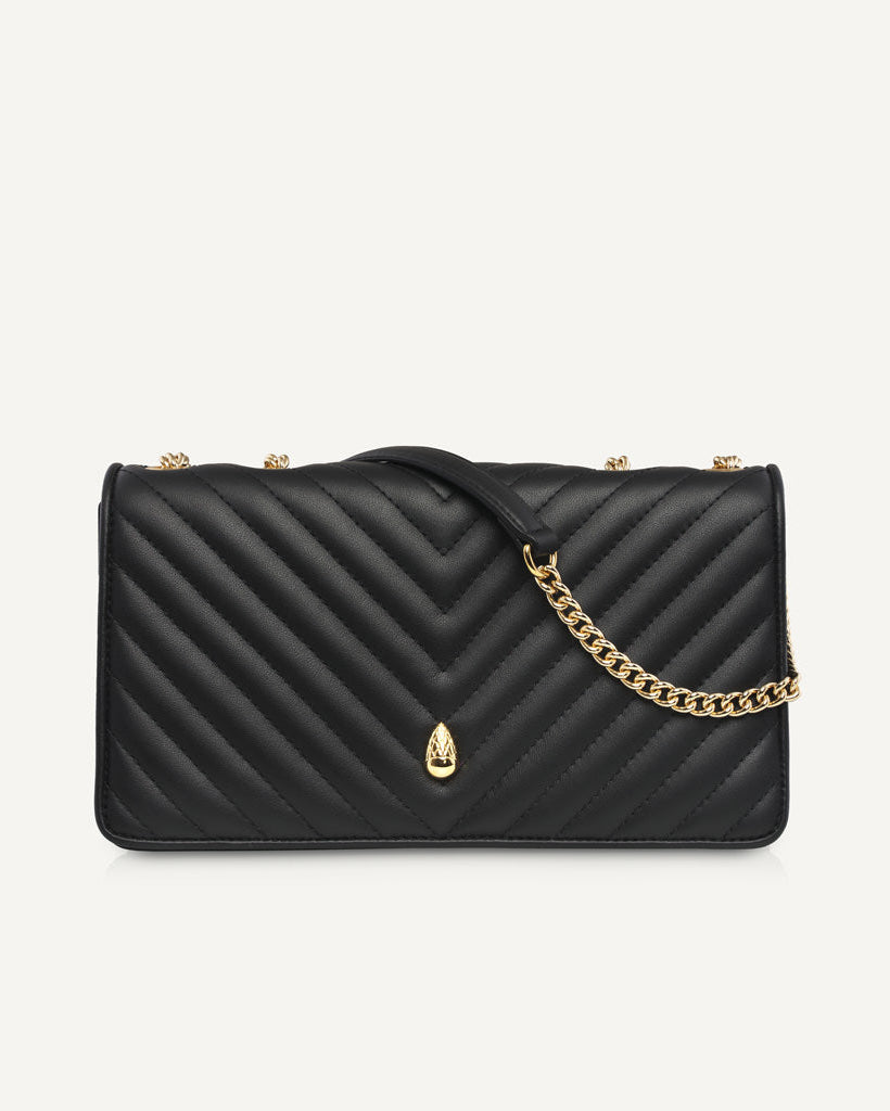 Viennois PM Bag – Black - luxury leather handbag - Menière Paris