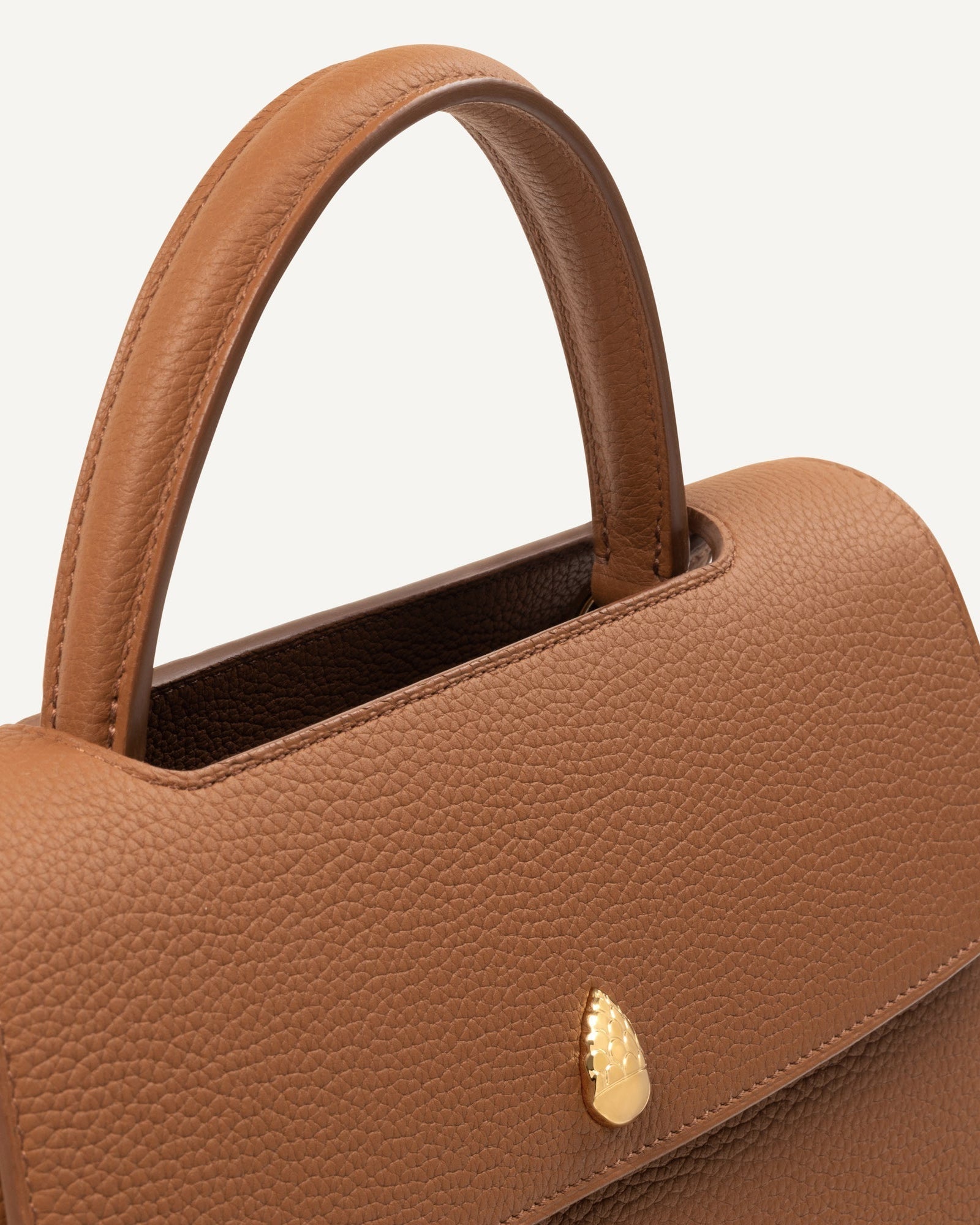 ORLÉANS BAG - Top Handle Bag - Brown - luxury leather handbag - Menière Paris