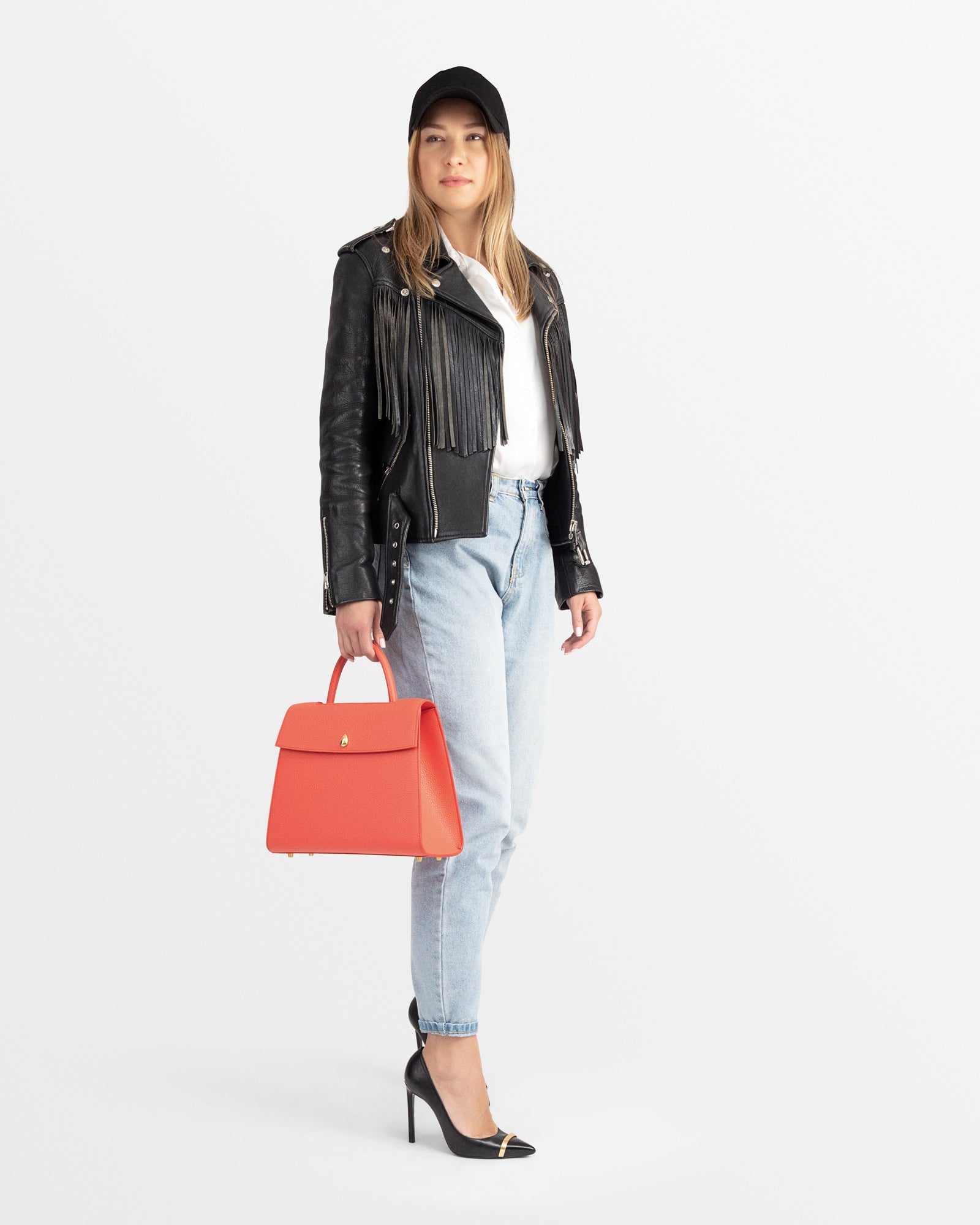 ORLÉANS BAG - Top Handle Bag - Red - luxury leather handbag - Menière Paris