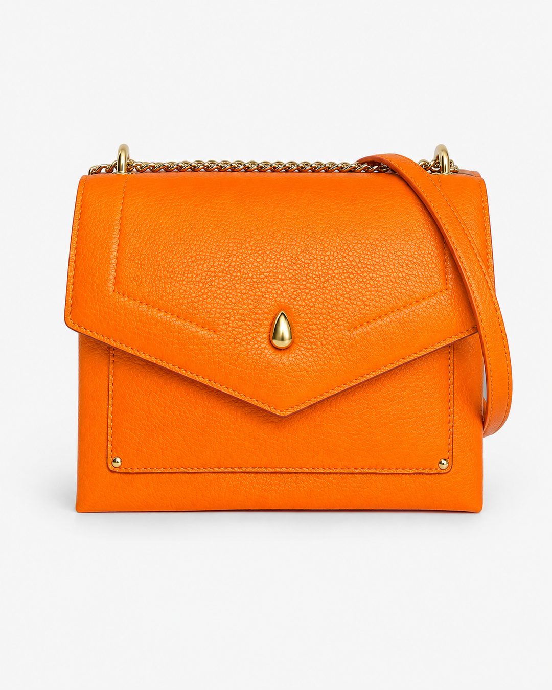 PETIT DAUPHIN BAG - Crossbody bag - Orange - luxury leather handbag - Menière Paris